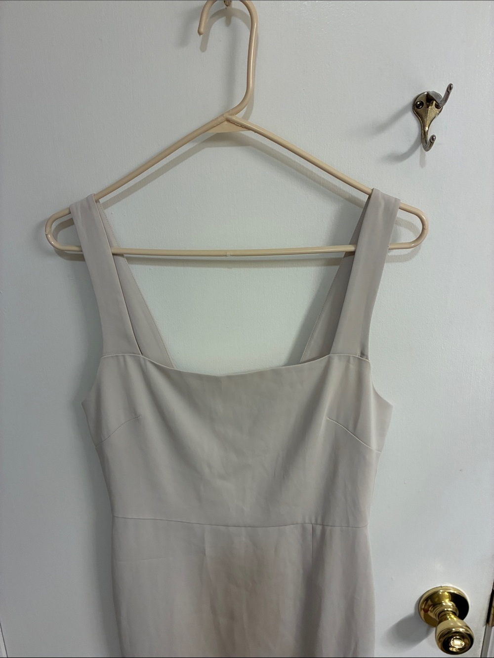 Babaton by Aritzia Square-Neck Cream Midi Dress with Side Slit Sz 2 - Picture 4 of 9